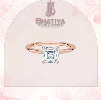 Classic Diamond Engagement Ring Minimalist Yellow Gold Setting Pure Love Solitaire Ring.
