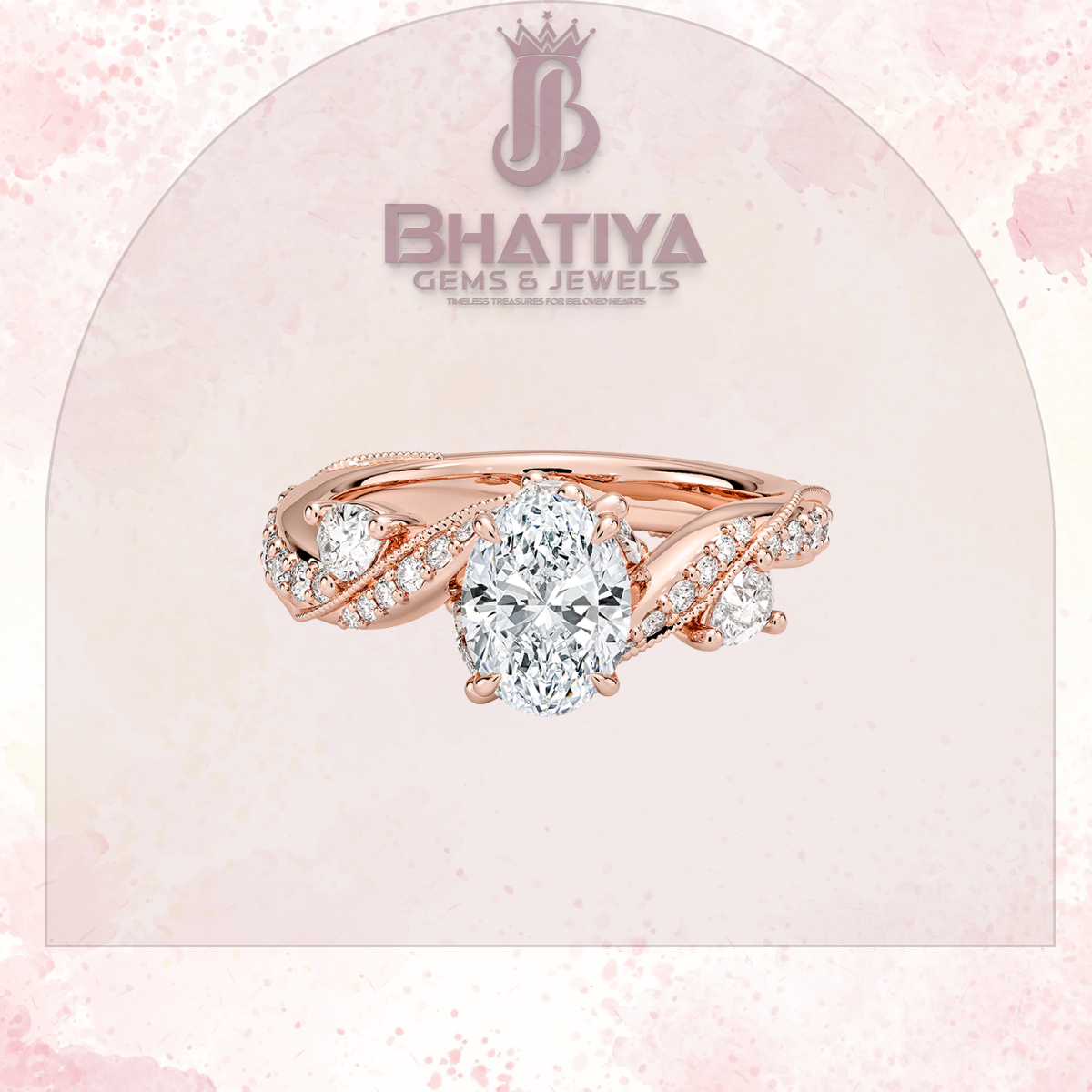 Royal Radiance Diamond Ring – 14K Gold Plated with Twisted Pave Band For Men's and Woman