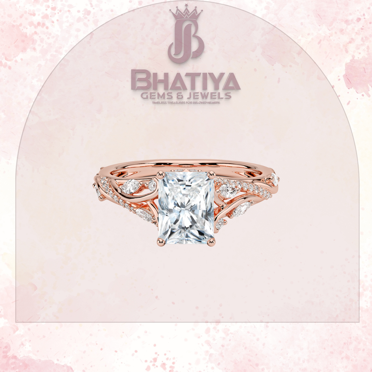 Begonia Vine Diamond Ring – Elegant Floral-Inspired Fine Jewelry Floral Touch of Luxury.