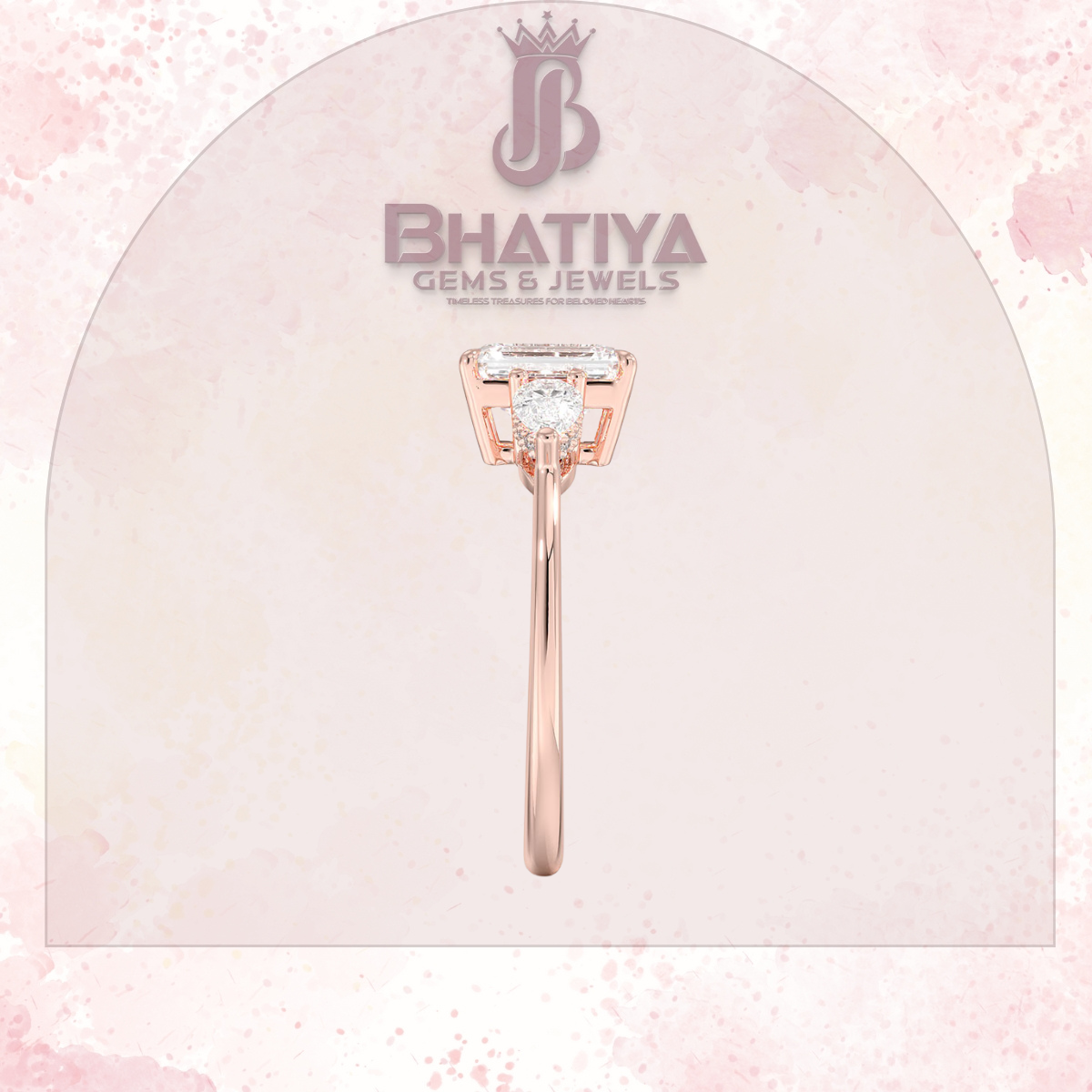 Elegant Diamond Engagement Ring – 14K Yellow Gold with Side Pear-Shaped Diamonds Luxury Fine Jewelry by Bhatiya Gems & Jewels