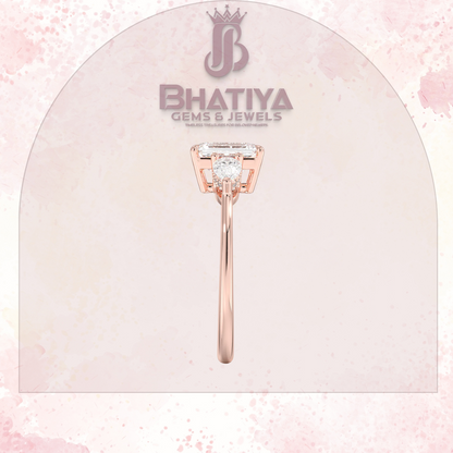Elegant Diamond Engagement Ring – 14K Yellow Gold with Side Pear-Shaped Diamonds Luxury Fine Jewelry by Bhatiya Gems & Jewels