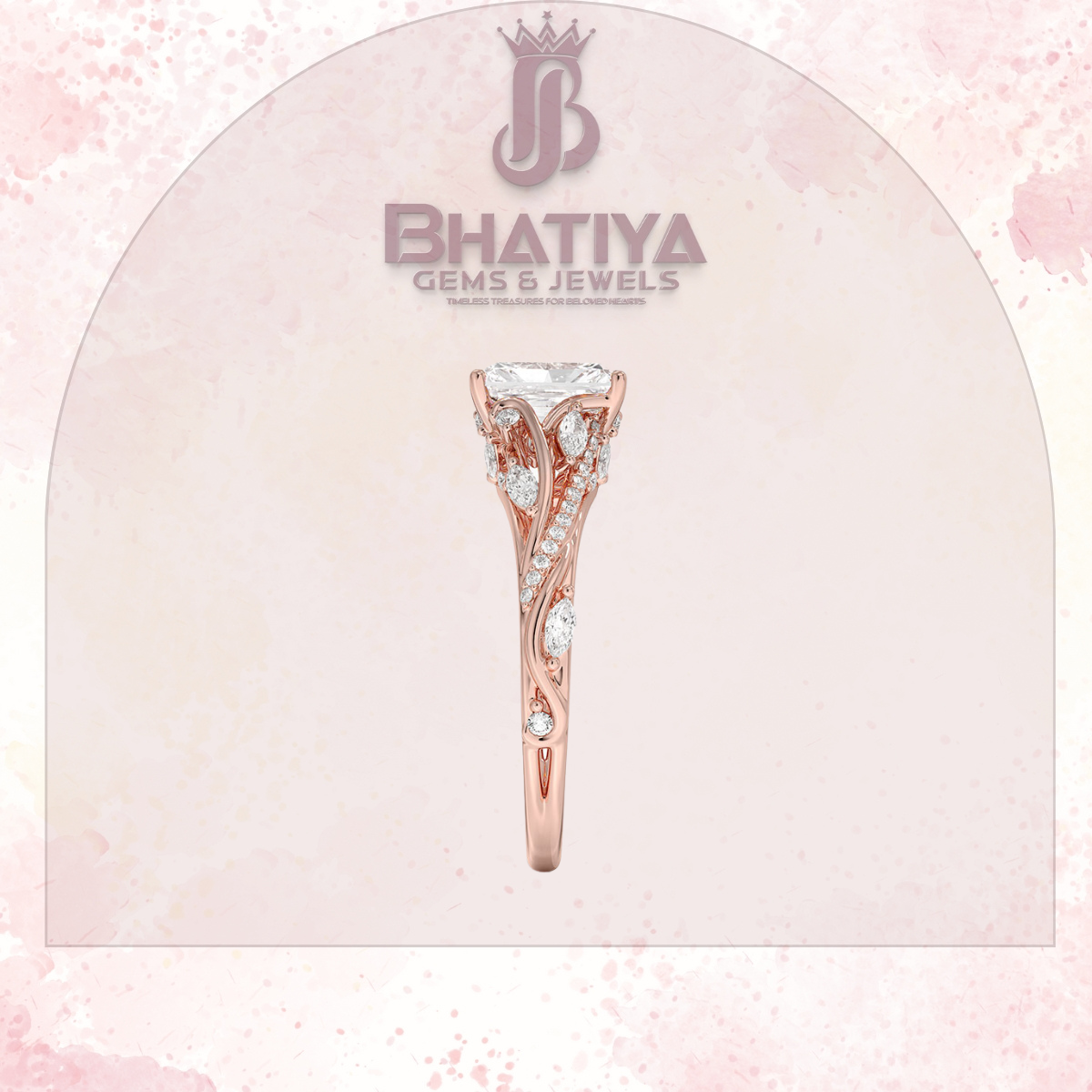 Begonia Vine Diamond Ring – Elegant Floral-Inspired Fine Jewelry Floral Touch of Luxury.