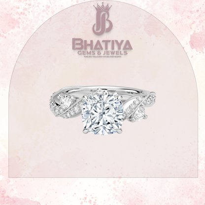 Royal Radiance Diamond Ring – 14K Gold Plated with Twisted Pave Band For Men's and Woman