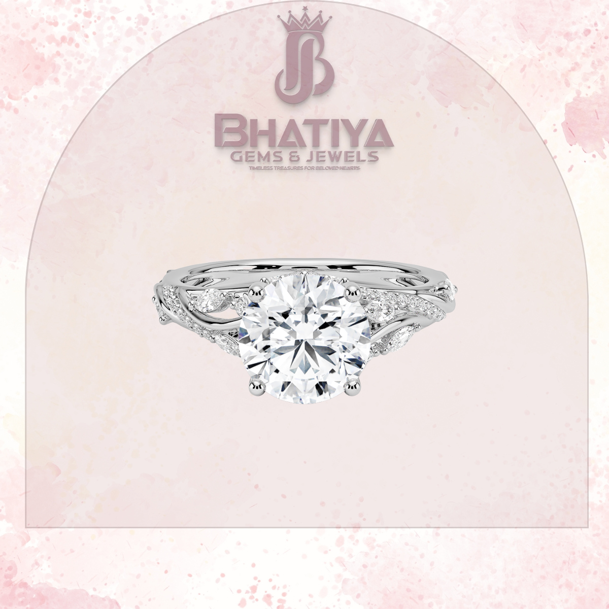 Begonia Vine Diamond Ring – Elegant Floral-Inspired Fine Jewelry Floral Touch of Luxury.