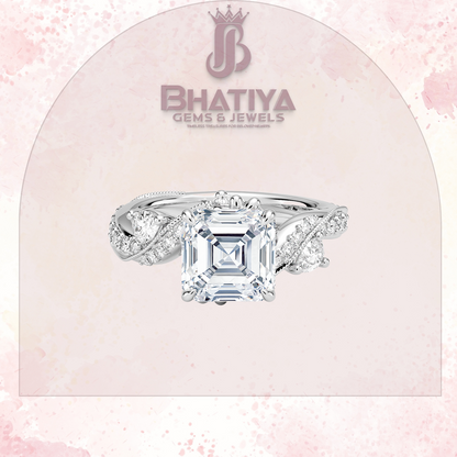 Royal Radiance Diamond Ring – 14K Gold Plated with Twisted Pave Band For Men's and Woman