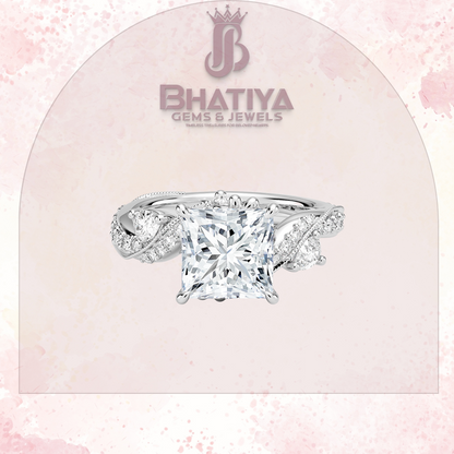 Royal Radiance Diamond Ring – 14K Gold Plated with Twisted Pave Band For Men's and Woman