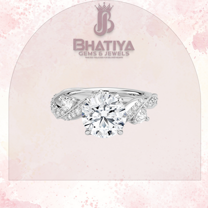 Royal Radiance Diamond Ring – 14K Gold Plated with Twisted Pave Band For Men's and Woman