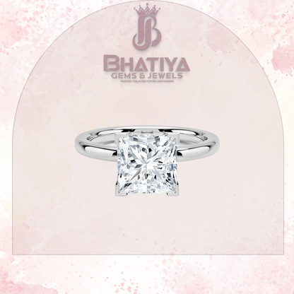 Elegant Diamond Solitaire Ring in 14K Gold with Comfort Fit Band – Timeless Piece for Engagements and Moissanite Diamond