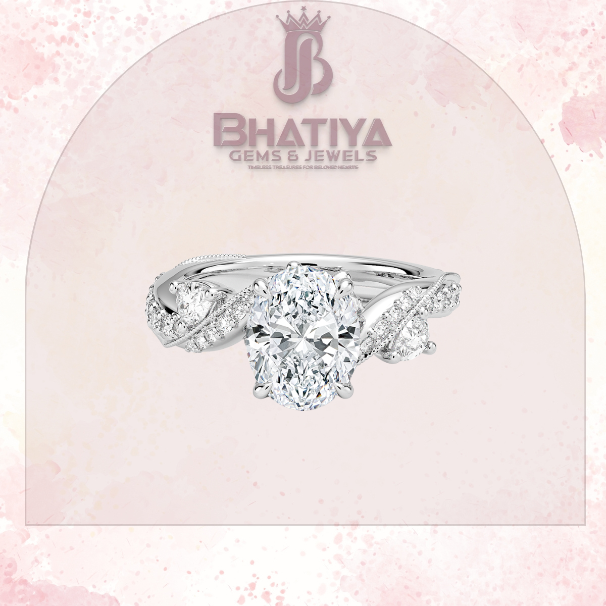 Royal Radiance Diamond Ring – 14K Gold Plated with Twisted Pave Band For Men's and Woman