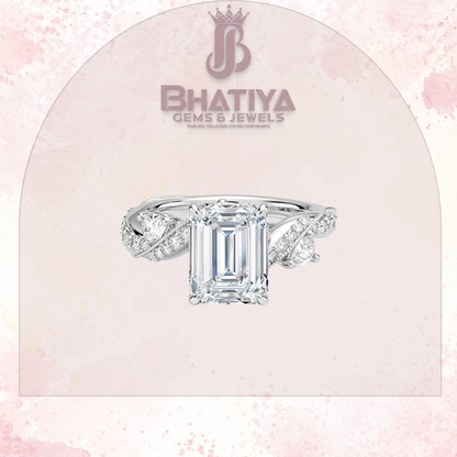 Royal Radiance Diamond Ring – 14K Gold Plated with Twisted Pave Band For Men's and Woman