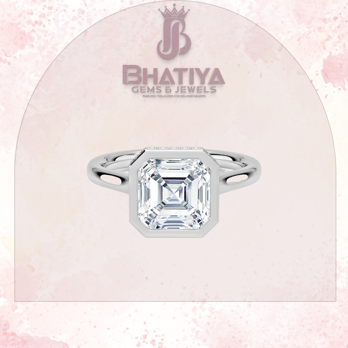 Radiant Elegance luxury Cut Diamond Ring in Yellow Gold Bezel Setting