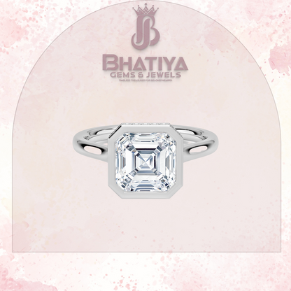 Radiant Elegance luxury Cut Diamond Ring in Yellow Gold Bezel Setting
