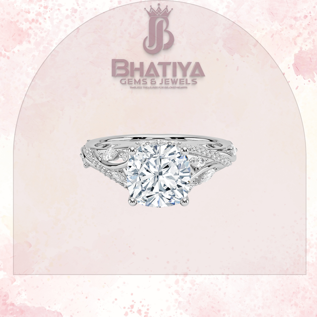 Begonia Vine Diamond Ring – Elegant Floral-Inspired Fine Jewelry Floral Touch of Luxury.