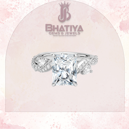 Royal Radiance Diamond Ring – 14K Gold Plated with Twisted Pave Band For Men's and Woman