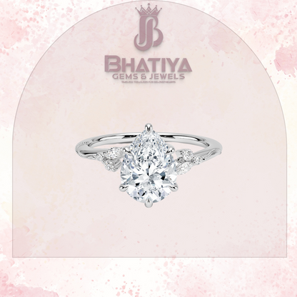 Vintage-Inspired Diamond Engagement Ring – 6-Prong Setting with Side Accents in Yellow Gold