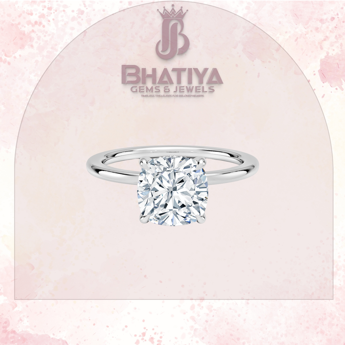 Classic Diamond Engagement Ring Minimalist Yellow Gold Setting Pure Love Solitaire Ring.