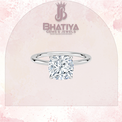 Classic Diamond Engagement Ring Minimalist Yellow Gold Setting Pure Love Solitaire Ring.