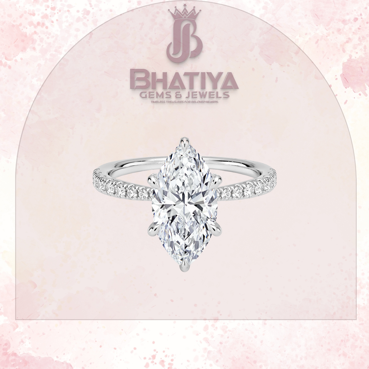 Round Brilliant Moissanite Diamond Solitaire Engagement Ring in 18K Yellow Gold Pave Band Sparkle