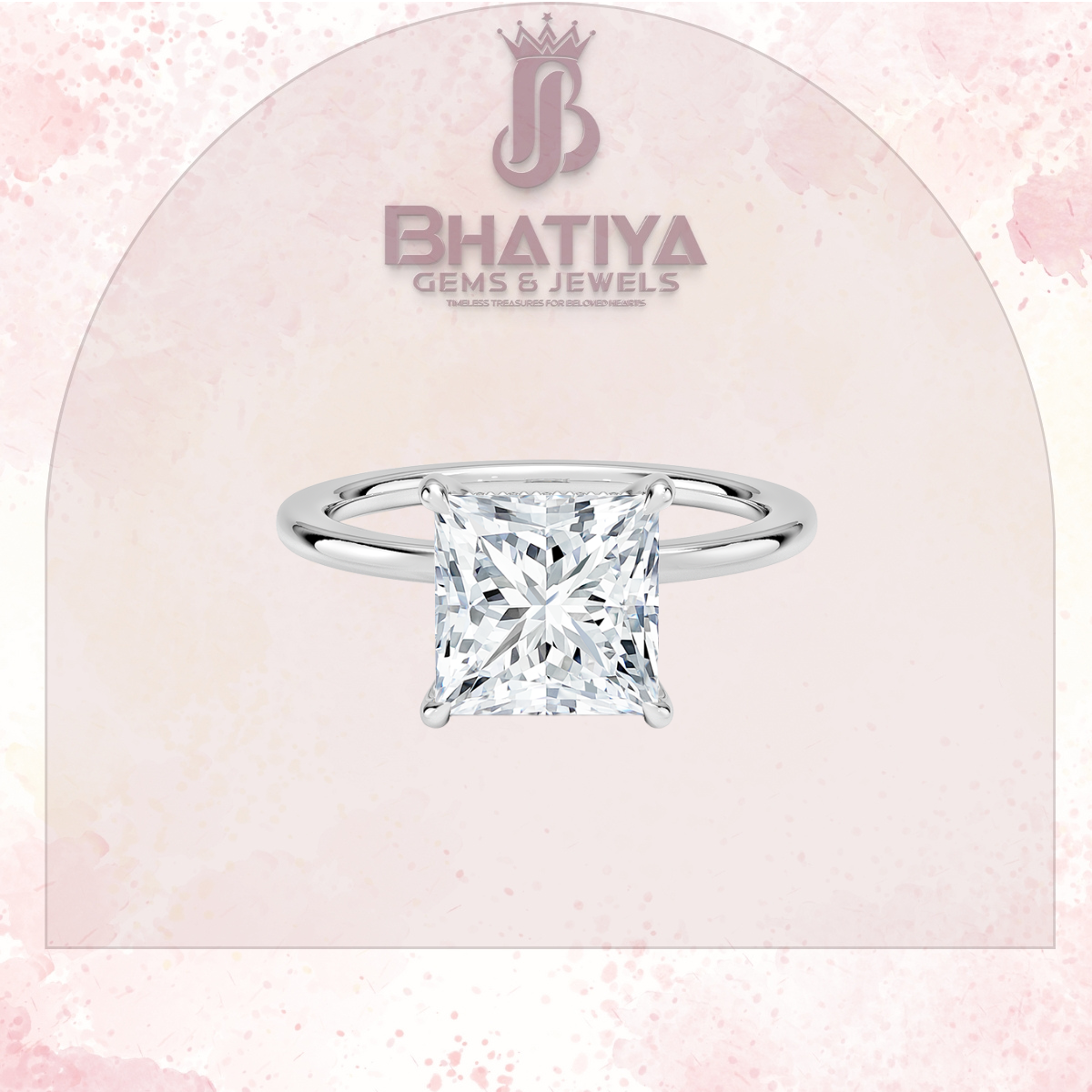 Classic Diamond Engagement Ring Minimalist Yellow Gold Setting Pure Love Solitaire Ring.