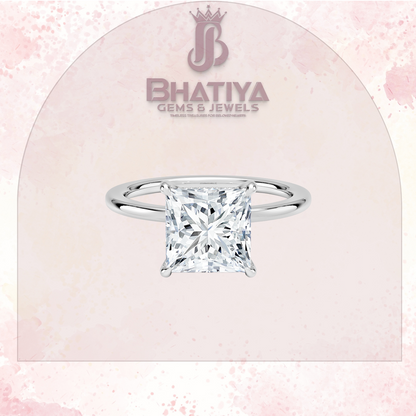Classic Diamond Engagement Ring Minimalist Yellow Gold Setting Pure Love Solitaire Ring.