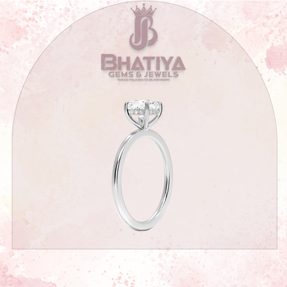 Classic Diamond Engagement Ring Minimalist Yellow Gold Setting Pure Love Solitaire Ring.