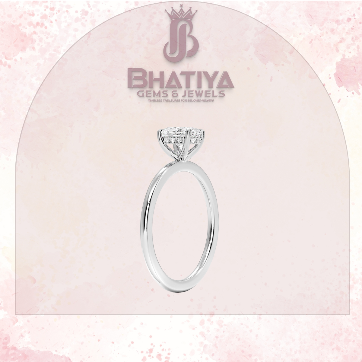 Classic Diamond Engagement Ring Minimalist Yellow Gold Setting Pure Love Solitaire Ring.