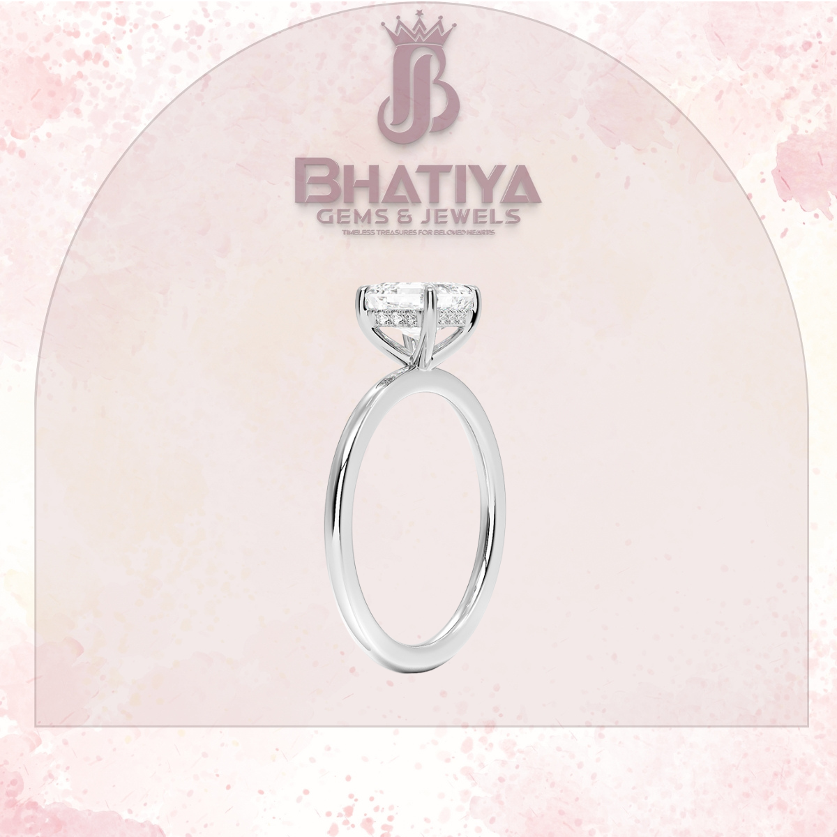 Classic Diamond Engagement Ring Minimalist Yellow Gold Setting Pure Love Solitaire Ring.