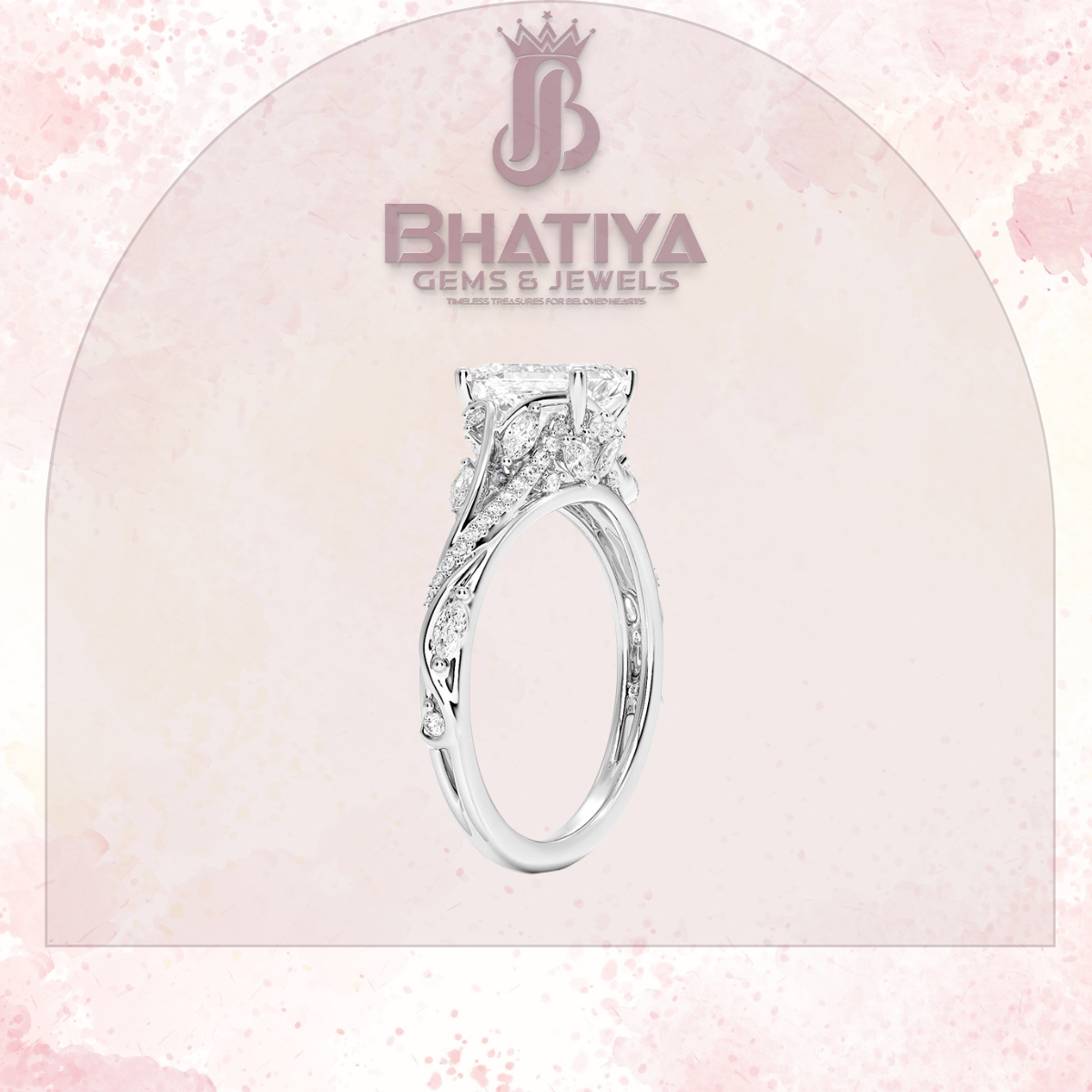 Begonia Vine Diamond Ring – Elegant Floral-Inspired Fine Jewelry Floral Touch of Luxury.