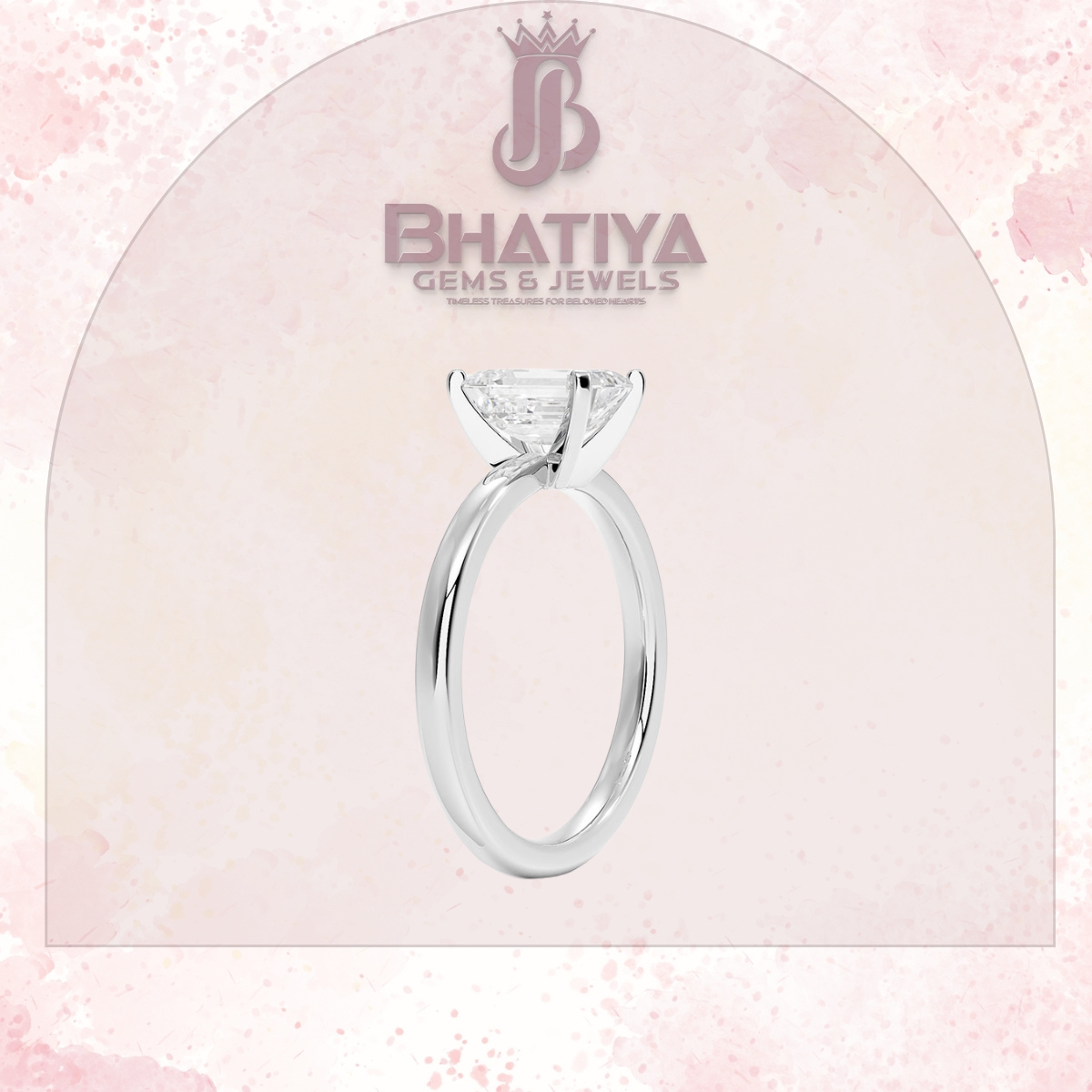 Elegant Emerald-Cut Solitaire Ring in 14K Yellow Gold with 2mm Comfort Fit Band and Moissanite Diamond – Perfect for Engagements and Gifts