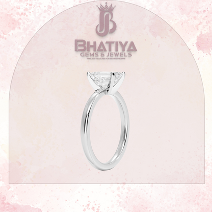 Elegant Emerald-Cut Solitaire Ring in 14K Yellow Gold with 2mm Comfort Fit Band and Moissanite Diamond – Perfect for Engagements and Gifts