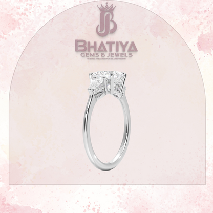 Elegant Diamond Engagement Ring – 14K Yellow Gold with Side Pear-Shaped Diamonds Luxury Fine Jewelry by Bhatiya Gems & Jewels