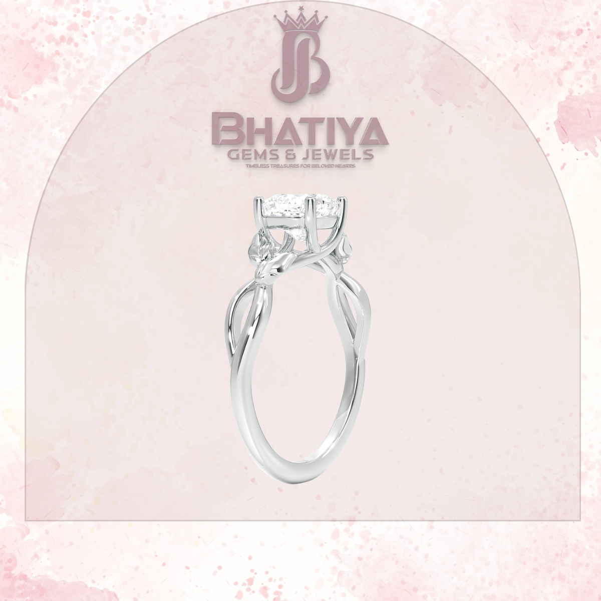 Budding Willow Solitaire Engagement Ring – 14K White Gold | Brilliant Earth Style