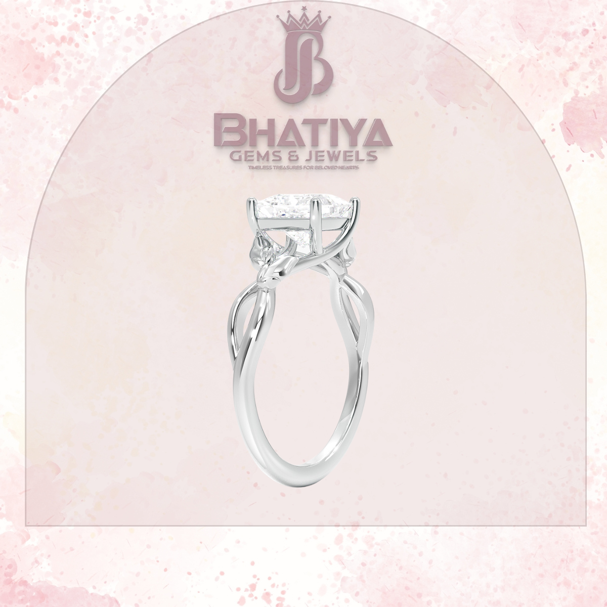 Budding Willow Solitaire Engagement Ring – 14K White Gold | Brilliant Earth Style