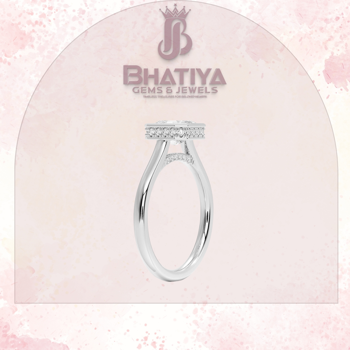 Radiant Elegance luxury Cut Diamond Ring in Yellow Gold Bezel Setting