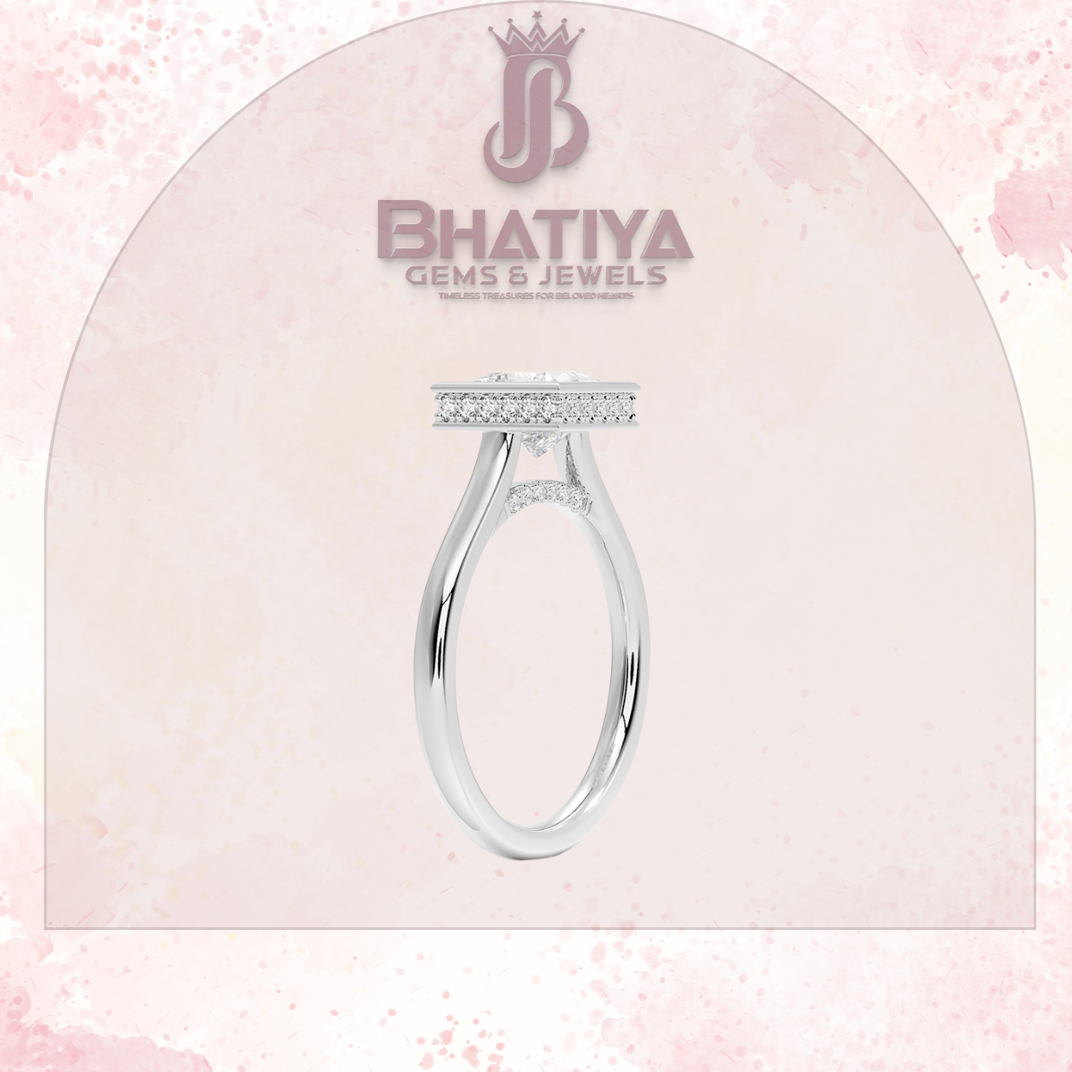 Radiant Elegance luxury Cut Diamond Ring in Yellow Gold Bezel Setting
