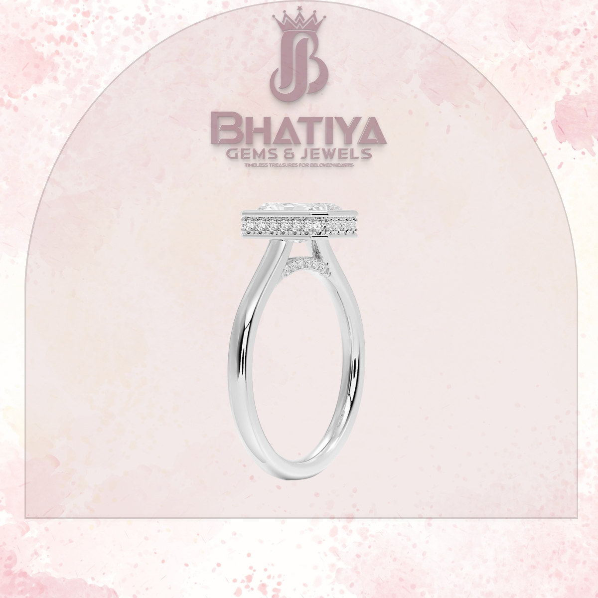 Radiant Elegance luxury Cut Diamond Ring in Yellow Gold Bezel Setting