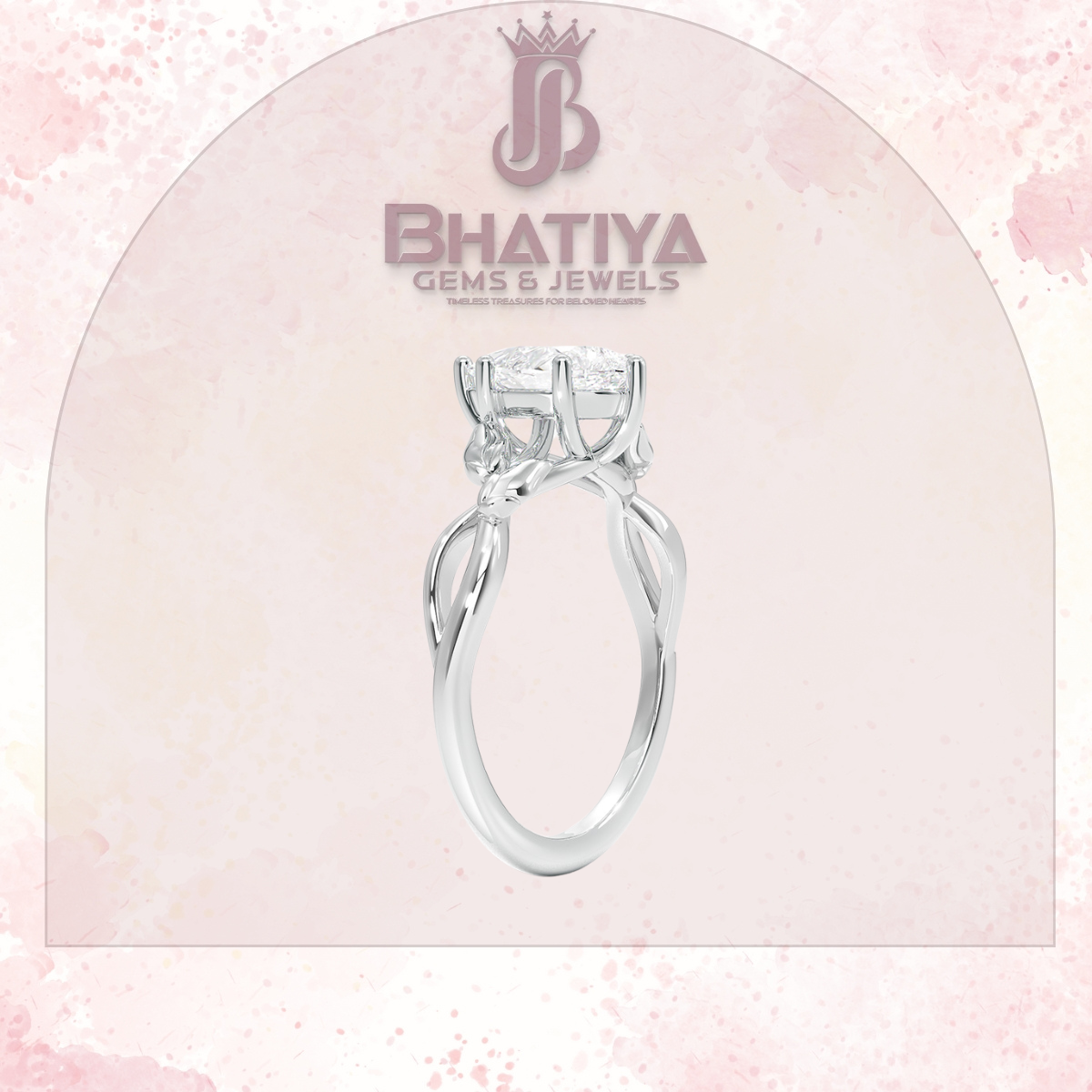 Budding Willow Solitaire Engagement Ring – 14K White Gold | Brilliant Earth Style