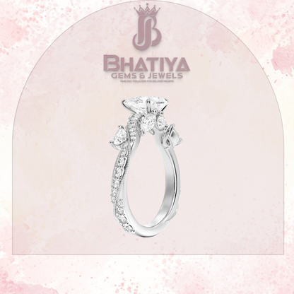 Royal Radiance Diamond Ring – 14K Gold Plated with Twisted Pave Band For Men's and Woman