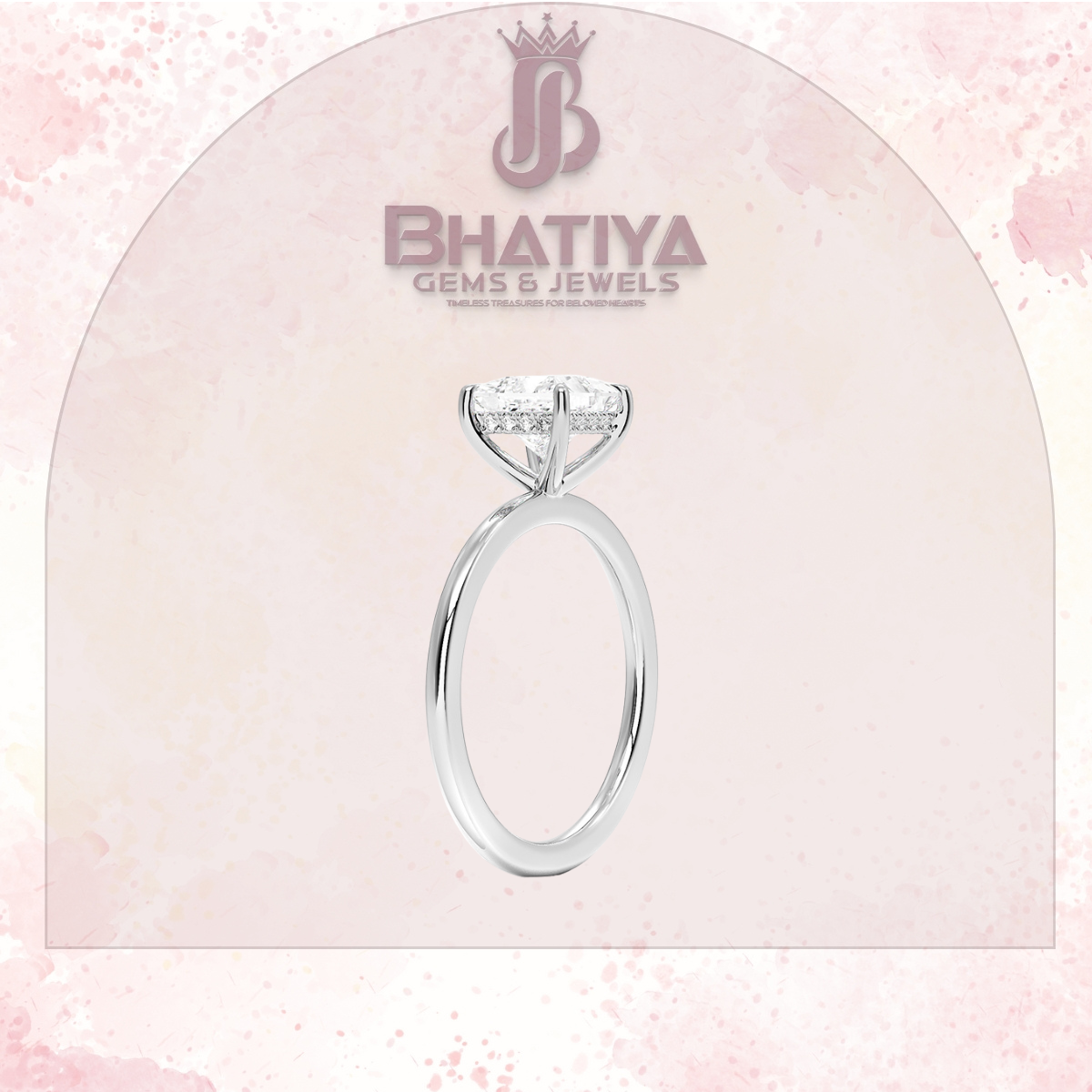Classic Diamond Engagement Ring Minimalist Yellow Gold Setting Pure Love Solitaire Ring.