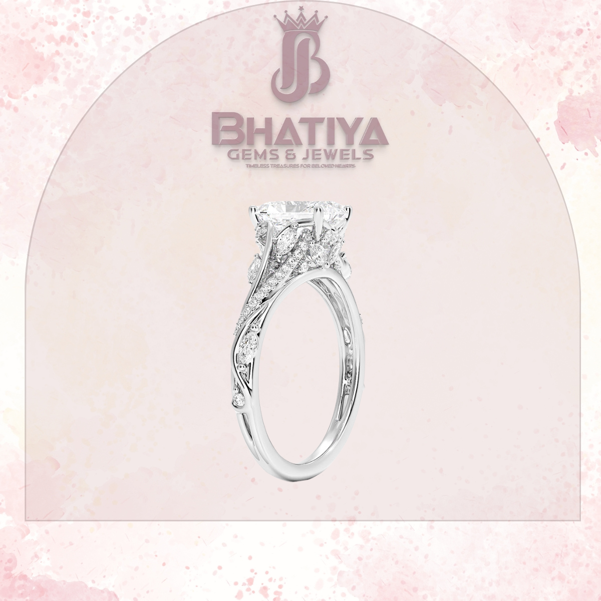 Begonia Vine Diamond Ring – Elegant Floral-Inspired Fine Jewelry Floral Touch of Luxury.