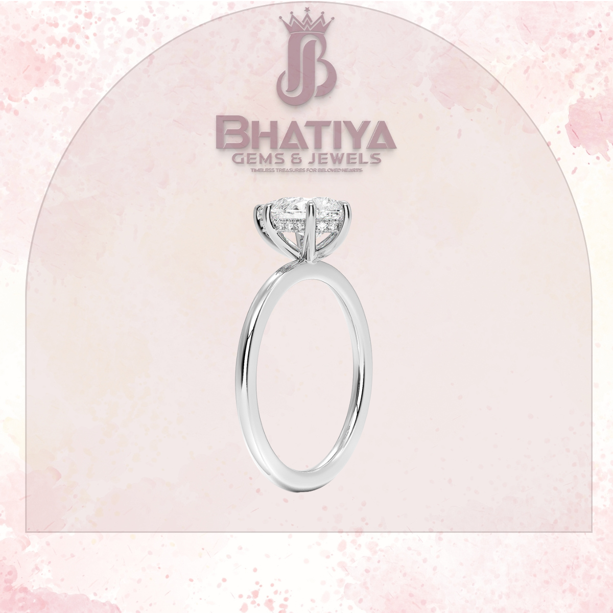 Classic Diamond Engagement Ring Minimalist Yellow Gold Setting Pure Love Solitaire Ring.