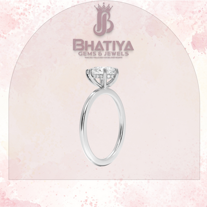 Classic Diamond Engagement Ring Minimalist Yellow Gold Setting Pure Love Solitaire Ring.