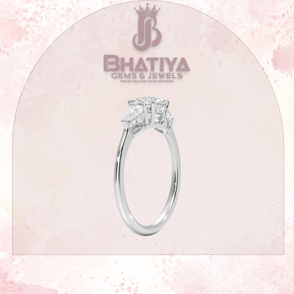 Elegant Diamond Engagement Ring – 14K Yellow Gold with Side Pear-Shaped Diamonds Luxury Fine Jewelry by Bhatiya Gems & Jewels