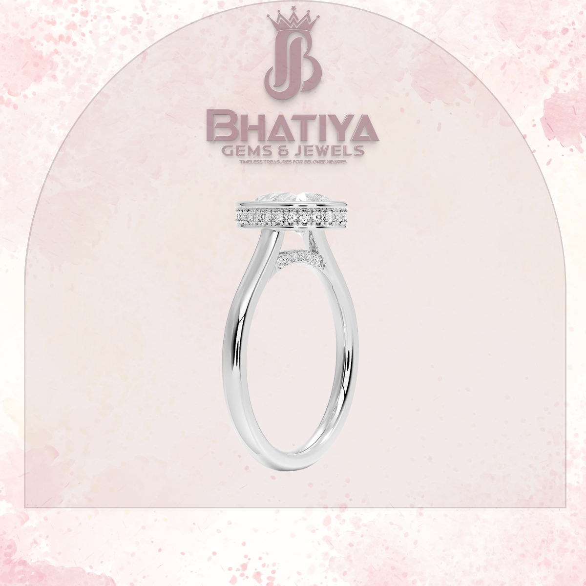 Radiant Elegance luxury Cut Diamond Ring in Yellow Gold Bezel Setting