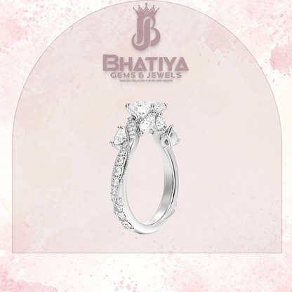 Royal Radiance Diamond Ring – 14K Gold Plated with Twisted Pave Band For Men's and Woman