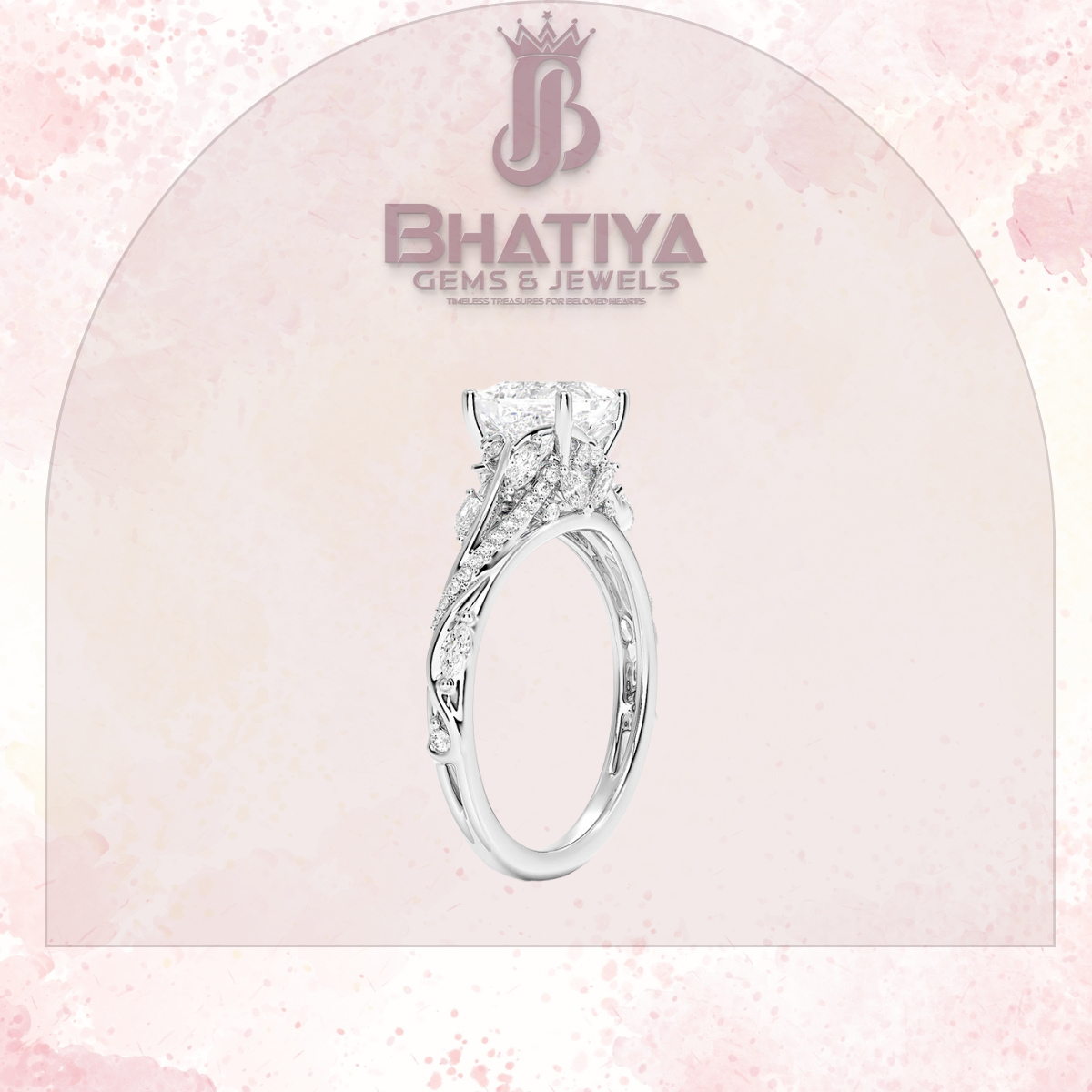Begonia Vine Diamond Ring – Elegant Floral-Inspired Fine Jewelry Floral Touch of Luxury.