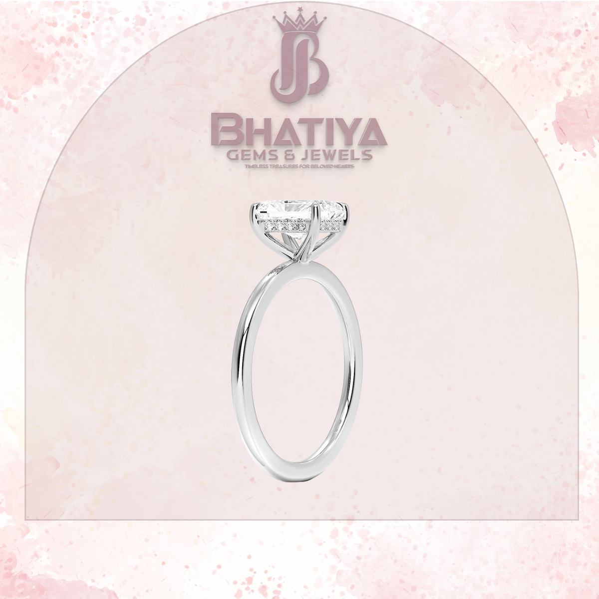Classic Diamond Engagement Ring Minimalist Yellow Gold Setting Pure Love Solitaire Ring.