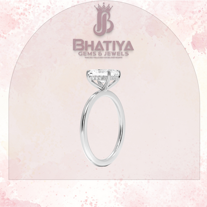Classic Diamond Engagement Ring Minimalist Yellow Gold Setting Pure Love Solitaire Ring.