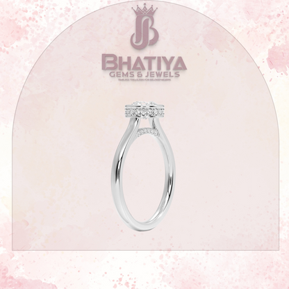 Radiant Elegance luxury Cut Diamond Ring in Yellow Gold Bezel Setting