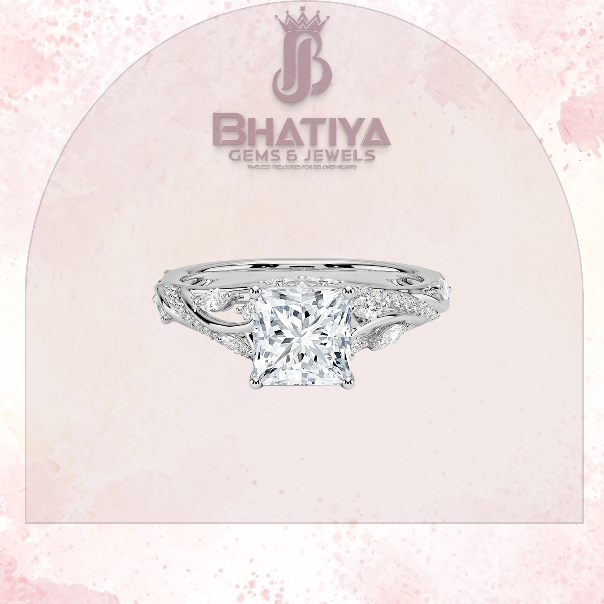 Begonia Vine Diamond Ring – Elegant Floral-Inspired Fine Jewelry Floral Touch of Luxury.